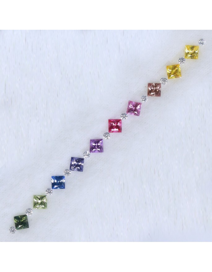 Multi1005 - Multi-Color Sapphire Bracelet