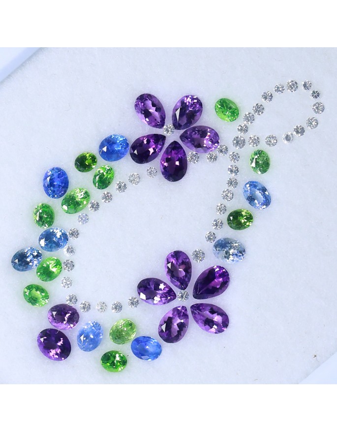 Multi1007 -  Amethyst and Peridot brooch